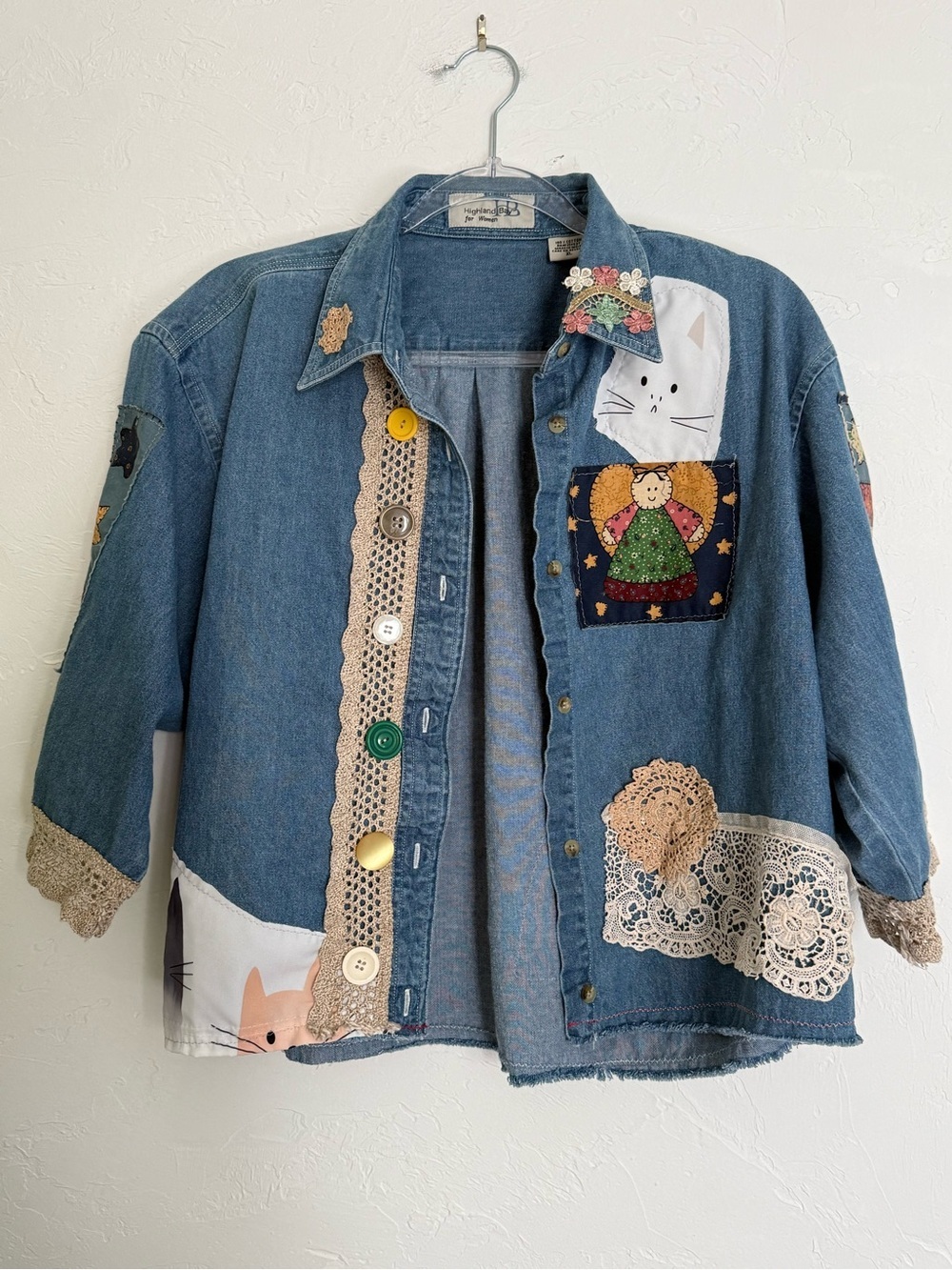 Upcycled Denim Patchwork Shirt Shacket Medium to XL